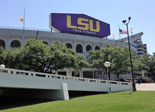 Just minutes up the road. We're on the same street as Tiger Stadium downtown.