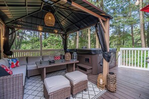 The deck and patio area are a dream come true during all four seasons.