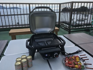 The electric BBQ grill has one of the latest models from Weber.