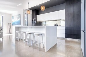 Spacious modern kitchen.