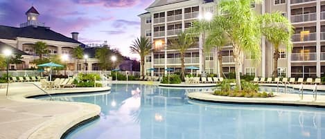 Outdoor Pool at Dusk