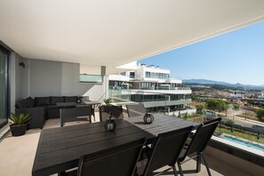 Dining area and large sofas for chilling