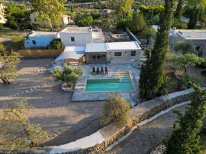 Drone shot of our Secret Garden Cottage