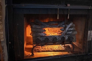 Windy Oaks Condo's cozy living area fireplace