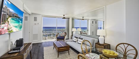 Living Room with View of the Marina