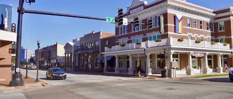 Walk or ride to the historical Bentonville Square and enjoy all the buzzing downtown activity.