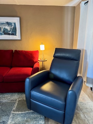 New: Comfy recliner and rocking chair.