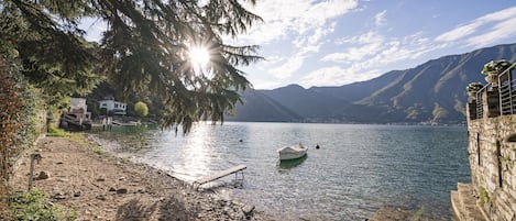 The little secluded beach located in front of the home (2 minutes by foot)