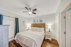 Master bedroom with King size bed.