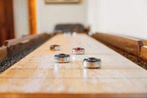 Shuffleboard, arcades, board games & Toddler area will keep the kiddos occupied!
