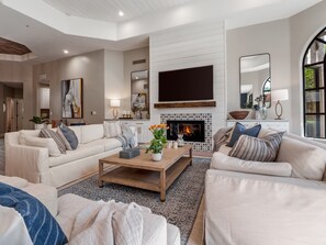 Very comfy but casually elegant furniture from RH and the local Bungalow Store.