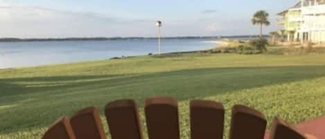 View from the Adirondack chairs on your patio.