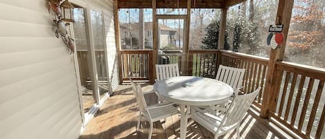 Wonderful outside screened porch