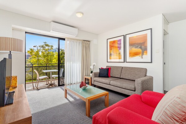 Living room  with balcony