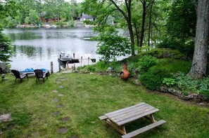 View of Lawn w/ Seating Area & Dock