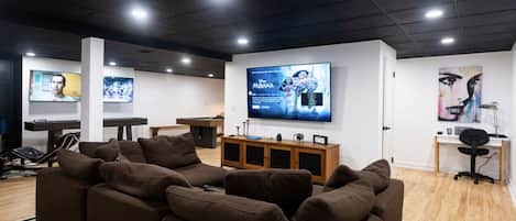 Cloud sofa and a 65 inches TV