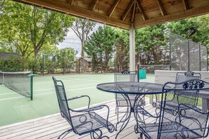 Tennis court and gazebo