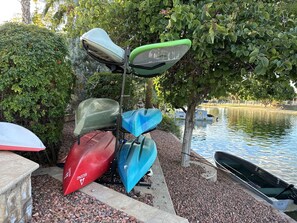 Kayaks & Fishing Boat Available For your Enjoyment!