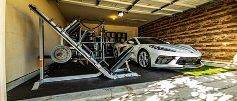 Spacious gym garage