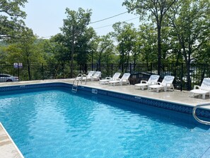 Relax poolside, after a day on the lake.