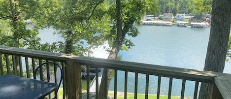 Lake views from the deck are what make this cabin amazing!