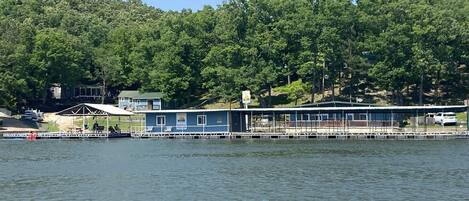 The view of the resort from the water.