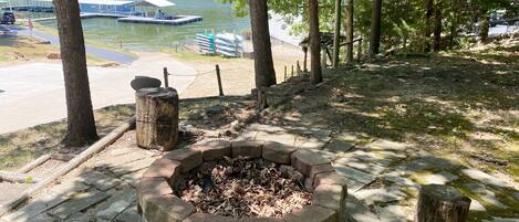 Sitting around the fire pit, relieving lake stories of the day is a great way to end each day.