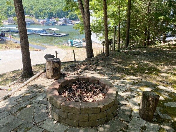 Sitting around the fire pit, relieving lake stories of the day is a great way to end each day.