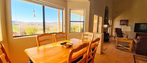 Dining Room with views of the Verde River, Red Rocks and Sycamore Canyon