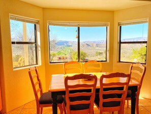 Dining Room with views of the Verde River, Red Rocks and Sycamore Canyon