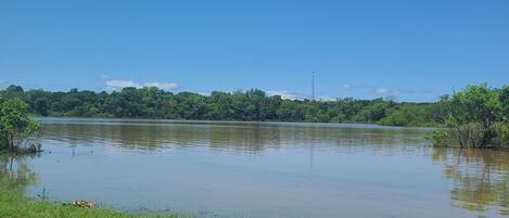 Community beach area (water is high in the picture, up to the grass!)