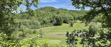 Have your morning coffee on the front deck overlooking the golf course