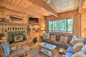 Living Room | Wood-Burning Fireplace