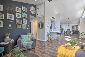 Living Room | Full Sleeper Sofa | Towels & Linens | Books