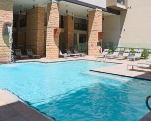 Dip, float, or swim laps—our sparkling pool awaits.”