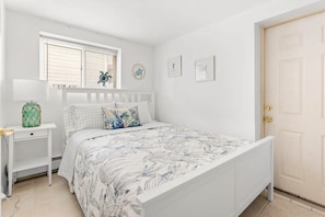 Bedroom with new queen-size bed