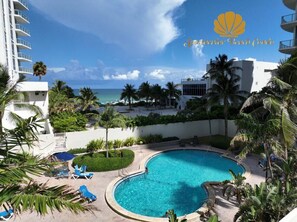 Unwind by the inviting heated pool, located just a few steps from the pristine shores of Hollywood Beach. Enjoy the best of both worlds with easy beach access and a relaxing poolside oasis for the ultimate getaway.