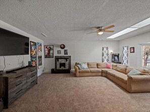The large movie game room give groups a lot of room for viewing, playing board games or enjoying the video game in the room.