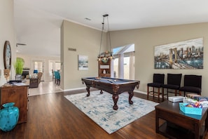 Cool down inside and play a little pool.