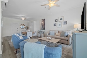 Large Living room with flat screen tv