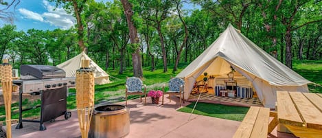 Patio, grill, fire pit