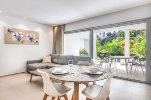 Living room with large terrace