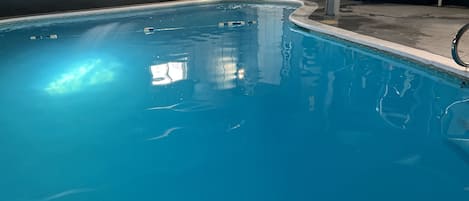 Indoor heated pool set at 83 degrees year round