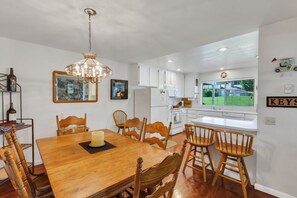 Dining room open to the kitchen