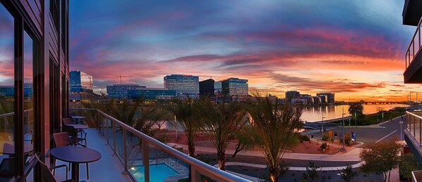 CozySuites luxury Tempe condo in paradise under the palm trees and overlooking Town Lake!! [view from the clubroom]