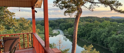 Our deck overlooks the Ouachita River for stunning views. No filter.