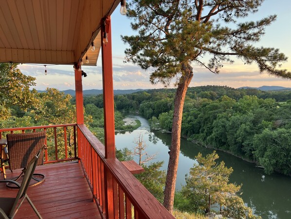 Our deck overlooks the Ouachita River for stunning views. No filter.