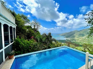 Tropical Manor St John Villa Rental with Private Pool and Patio Overlooking Bay