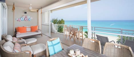 Private and furnished balcony.