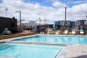 Go for a swim in the resort-style outdoor pool